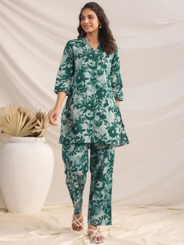 GULZAAR GREEN FLORAL CO-ORD SET